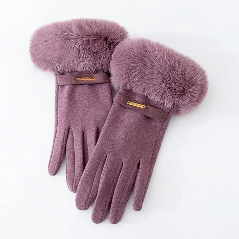 Winter Gloves for Women Velvet Gloves With Faux Fur Cuffs Cute High Quality Fashion Winter Heated Gloves